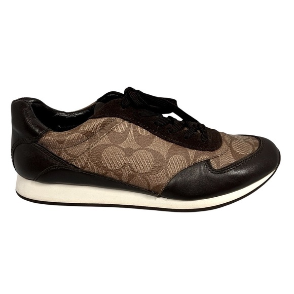 COACH Rebecca Khaki Chestnut Brown Sneakers Shoes Women's Size 8.5 - Picture 14 of 16